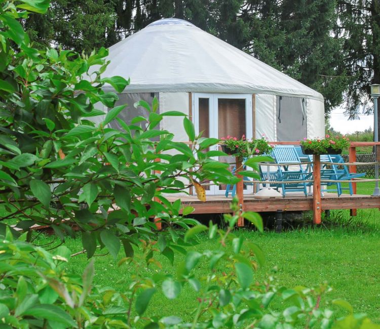 Yourte dans le camping de Saint-Mathieu