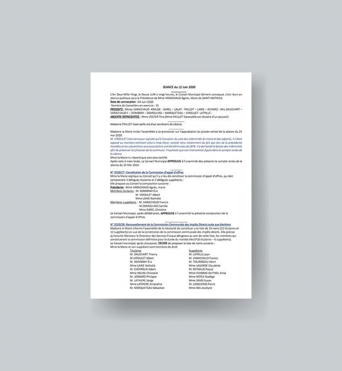 Illustration pour les comptes rendus de la commune